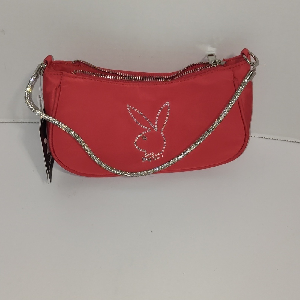 Playboy Shoulder Vibrant Red Rhinestone Carry Strap Y2K Style Small  Bunny